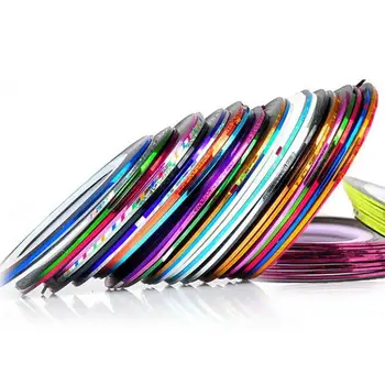 

30pcs/set Colorful Liner Nail Sticker Gold Silver Wire Line Painting Nail Laser Nail Wire Wire Gold Silver Phototherapy Sti S0L6