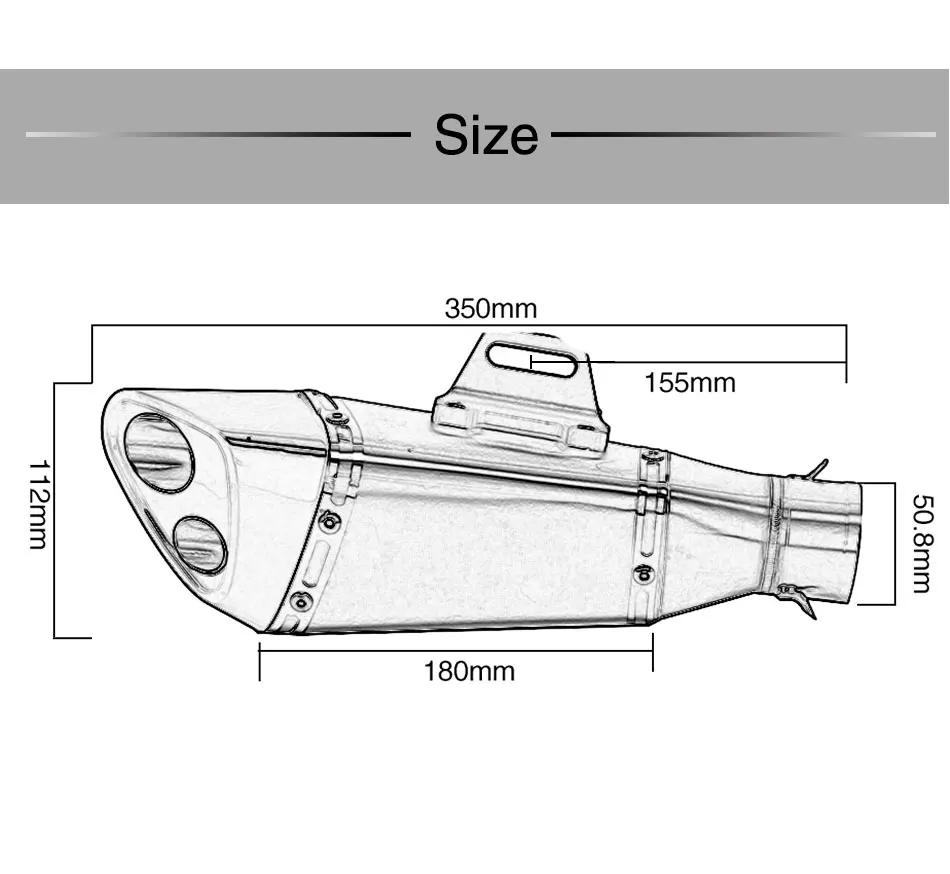ZSDTRP глушитель выхлопной трубы мотоцикла для Kawasaki SC выхлопной Moto R11 Z800 R3 GSXR750 GSXR600 Slip-On