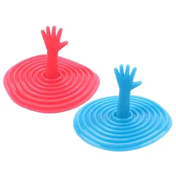

2 Pcs Floor Drain Plug Palm Shape Sewer Plastic Sink Deodorant Cover For Kitchen Sink Drain Strainers