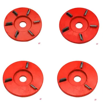 

90mm Diameter 16mm Bore Angle Grinder Plane Blade Red Woodcarving Disc Attachment Rotary Planer for Power Carving Parts