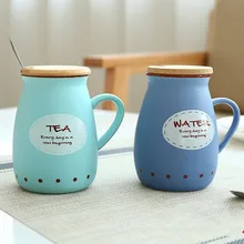 Креативная индивидуальная керамическая кружка с крышкой, ложка, трендовая парная чашка для питья, домашняя кофейная чашка для мужчин и женщин