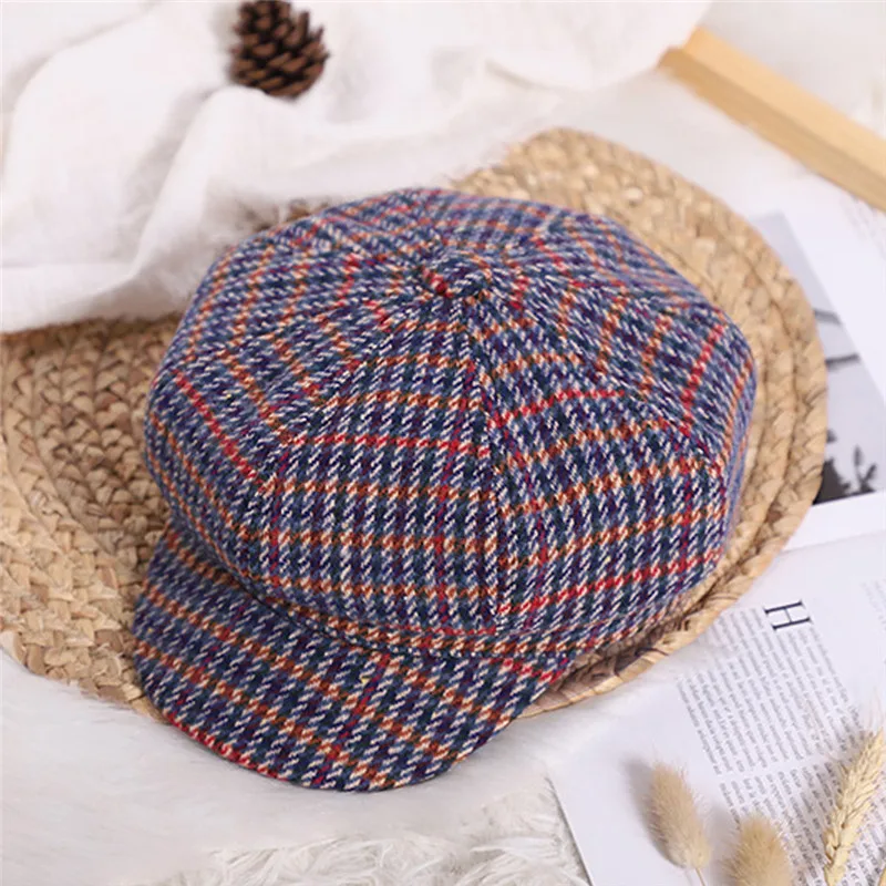 Children's hat Kids Baby Girls Beret New Autumn And Plaid Winter Comfortable Breathable Cap #4j30 (26)