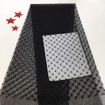 

Latest African Net Lace Fabric 2020 High Quality Sequins Nigerian Lace Fabrics 5Yards French Tulle Lace Material NI2033-6