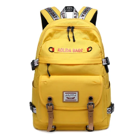 Yellow Оксфордский рюкзак для ноутбука для женщин, школьный рюкзак высокой емкости Mochila Feminina, Ретро стиль, женские рюкзаки для путешествий, школьный рюкзак - Цвет: Yellow