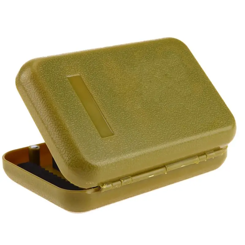 Mini Portable Fishing Tackle Box Waterproof ABS Plastic Foam Fly Fishing Lure Bait Hook Tackle Storage Case Large Green
