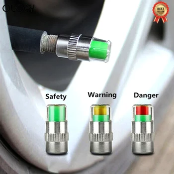 

4pcs 2.4 Bar 36PSI Tire Pressure Monitor Pressure Gauge Cap Sensor Indicator Alert Monitoring 3 Color Eye Alert Monitoring Tools