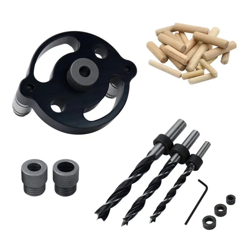 

Woodworking Pocket Hole Jig 6/8/10mm Self-centering Vertical Doweling Jig Drill Guide For Locator Hole Puncher Carpentry Tools