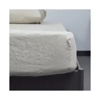 3PCS 100% Linen Elastic Sheet Set, 1 Bed Sheet, 2 Pillowcases, Breathable Soft Farmhouse Bedding Bedsheet, Fitted Sheet Set 1