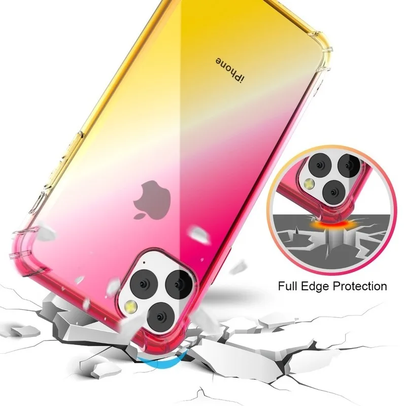 

Simple Gradient Phone Case for IPhone11 Case 2019 Soft Transparent TPU Cover for IPhone 11 Pro Max 6.5inch Coque Anti-knock Case