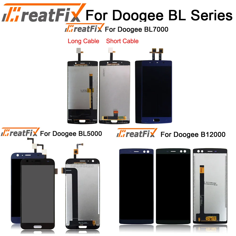 Goede Voor Doogee BL5000 BL7000 Lcd scherm en Touch Screen Screen Digitizer Vergadering Vervanging Voor doogee lcd bl12000 BL12000 Pro