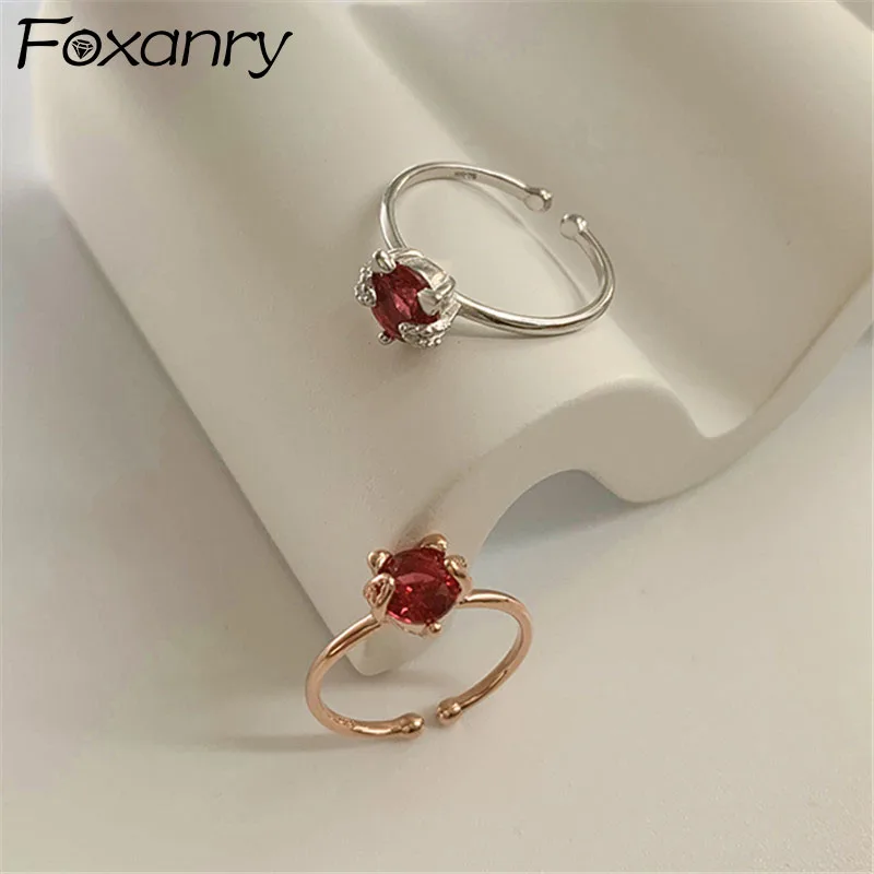 New Pink Zircon Ring Silver Pink Silver Wedding Rings Pink Silver Ring Jewelry Rings