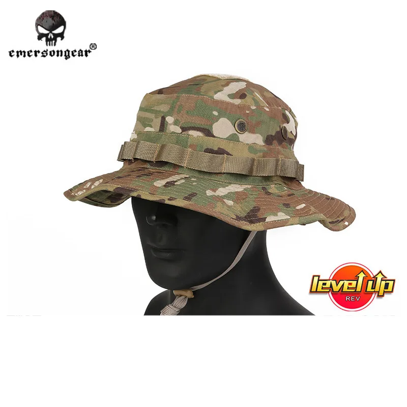 Chapeau boonie forces spéciales Emersongear pêche chasse camouflage carte niveau protection solaire