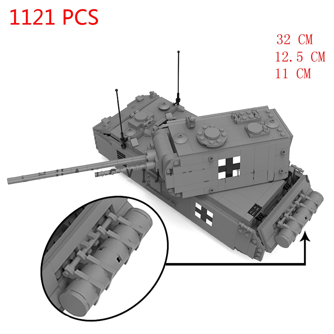 

hot military WW2 German Army equipment Mouse Panzer VIII Maus tank Blitz war vehicles Building Blocks weapons bricks toys gift