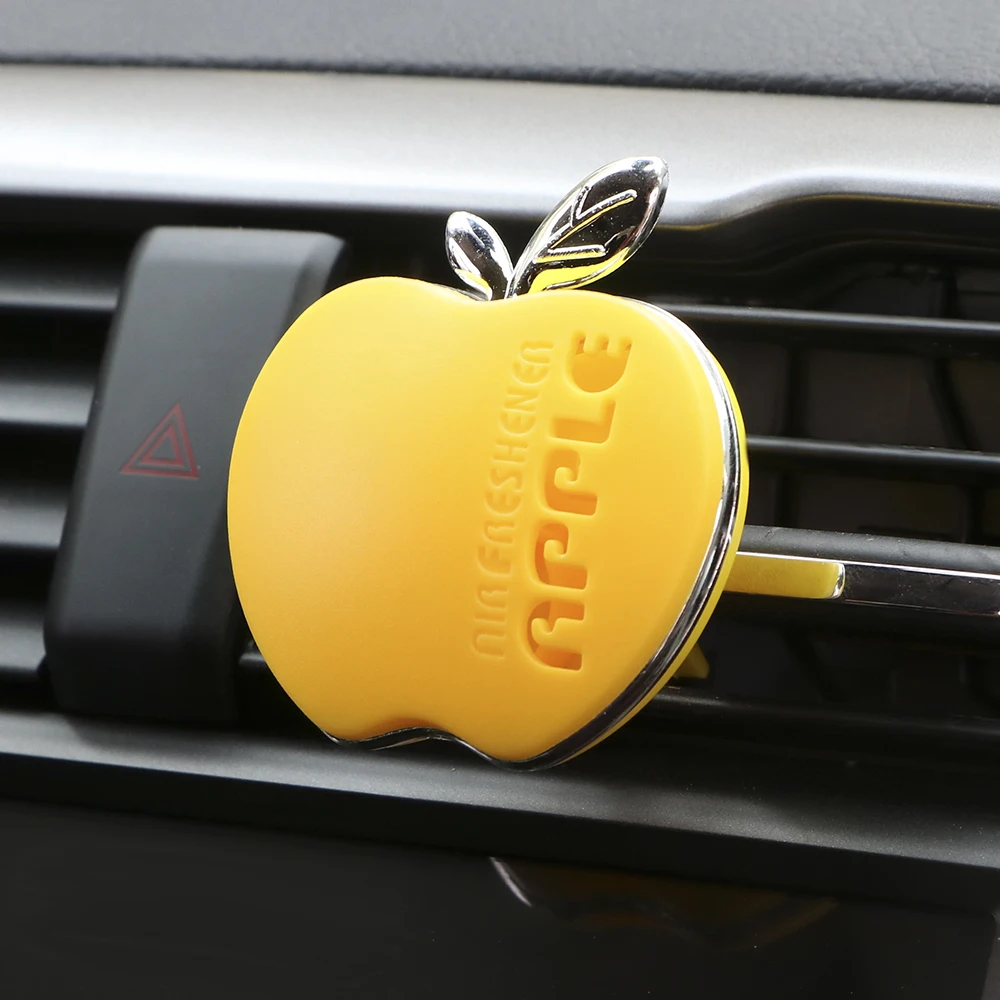1 шт. милый автомобильный парфюм Apple, воздушный Зажим Для Освежителя с добавками, ароматом апельсина/лимона/яблока/лаванды, автомобильные аксессуары