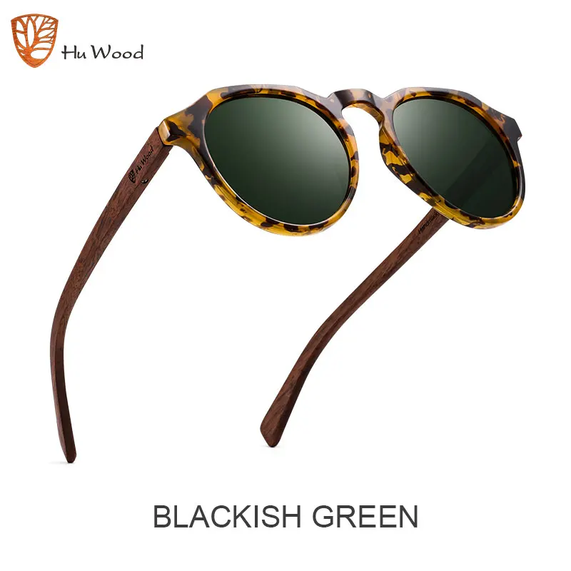 big sunglasses for women Hu Wood Hand-made women's Polarized Wooden Sunglasses Round Frame UV400 Protection Red Mirror Lens Accessories Packaging GR8048 round sunglasses Sunglasses