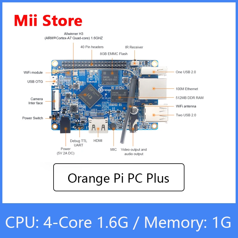   PC ÷   RAM 1G 8GB Emmc ÷, ̴  ҽ ̱ , 100M ̴ Ʈ/ 