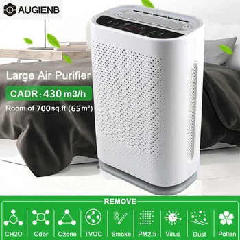 

Air Purifier with HEPA Filter Negative Ions Air Cleaner Remove Formaldehyde PM2.5 Smoke Dust Automatic Monitors Remote Control