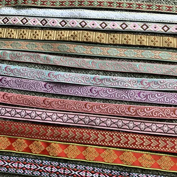 

5 YARD 1.2CM~2.1CM Handmade Embroidery Lace Woven Jacquard Ribbon Trims Heart Geometric Design For Clothing Straps Accessory