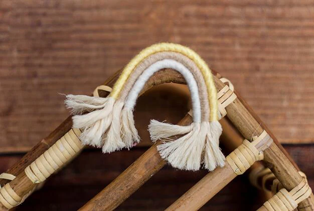 02 Ylsteed Newborn Photo Props Hand Made Cotton Rainbow Style Rope Home Deco Newborn Photography Accessories Baby Picture Idea - Цвет: 02