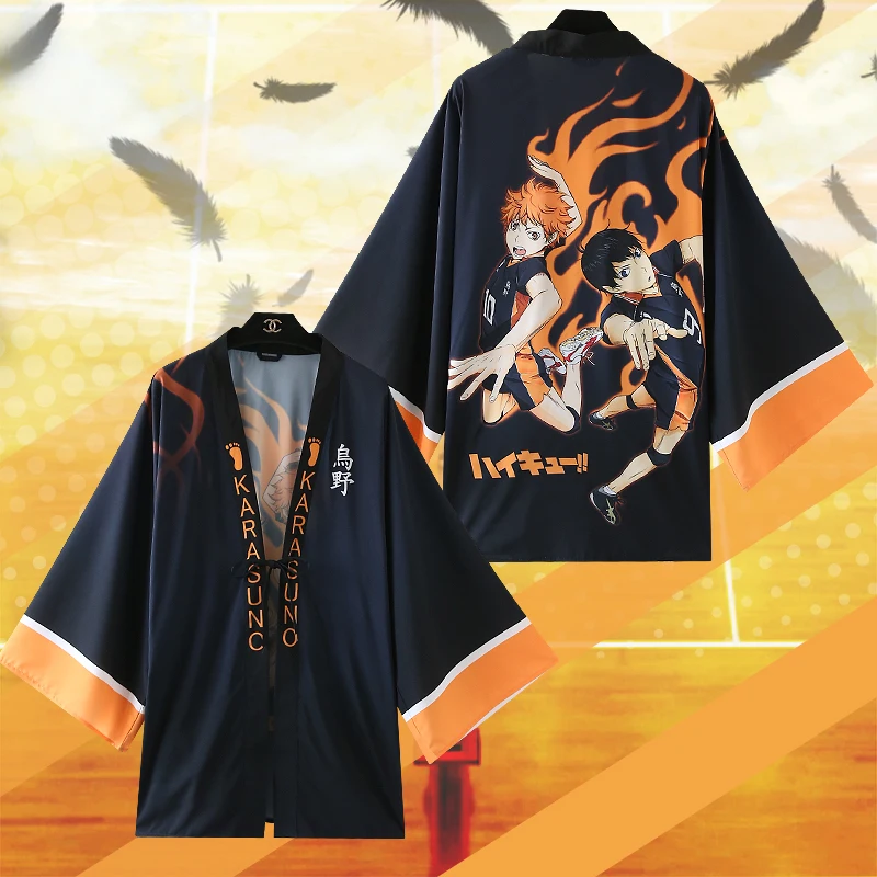 Аниме Haikyuu Cosplay Костюм Karasuno High School волейбольный клуб Hinata Shyouyou кимоно Shoyo