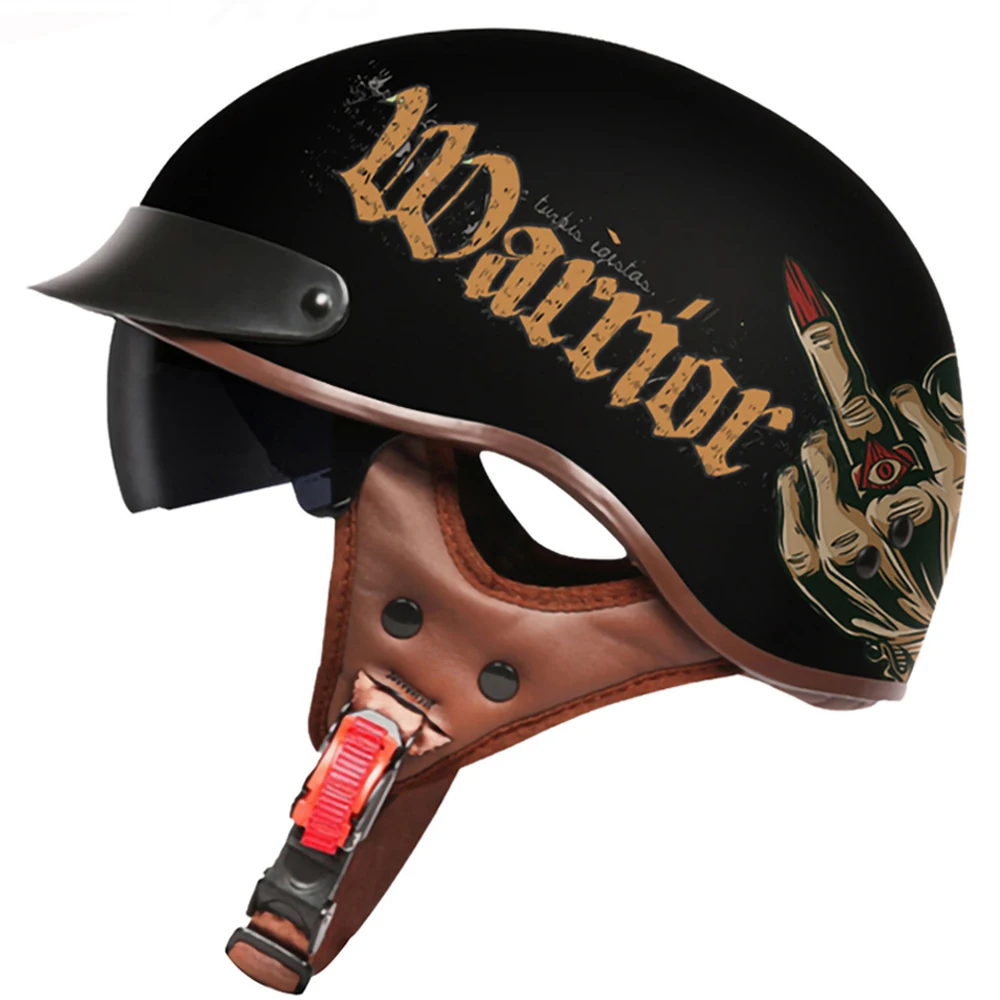 

AIS Motorcycle Helmet Retro Scooter Half Helmet With Built-in Lens Visor Casco Moto Helmet Moto Capacete Motorbike Riding Helmet