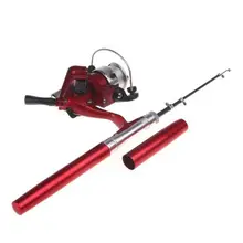Мини Портативная Алюминиевая Удочка для забрасывания наживки для соленой воды Pole Reel карманная ручка Y4UB