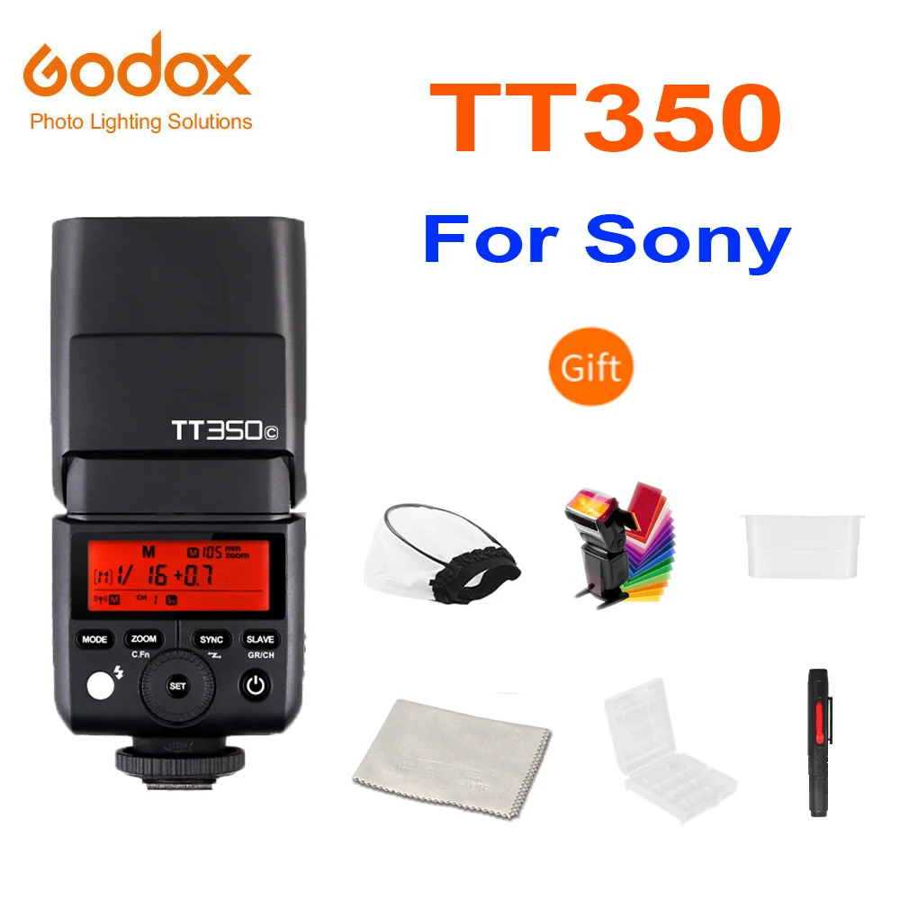 TT350S for Sony Godox Mini Speedlite TT350C TT350N TT350S TT350F TT350O TT350P камера Вспышка ttl HSS для Canon Nikon sony Fuji Olympus Pentax - Цвет: TT350S for Sony