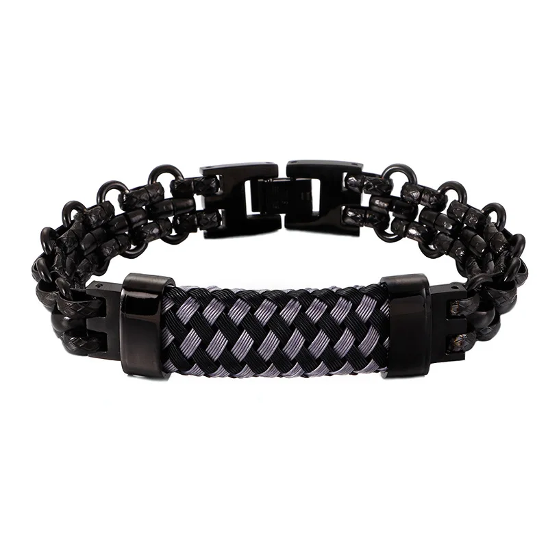 Европейский и американский популярный Ретро Титановый стальной мужской браслет, индивидуальные изогнутые брендовые трендовые ювелирные изделия из нержавеющей стали