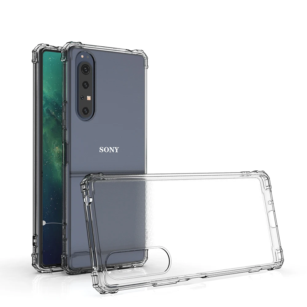 Противоударный бампер Прозрачный чехол для Sony Xperia 1 II 10 Plus 5 8 XA2 XA3 Ultra XZ2 Premium XZ3 Xperia1