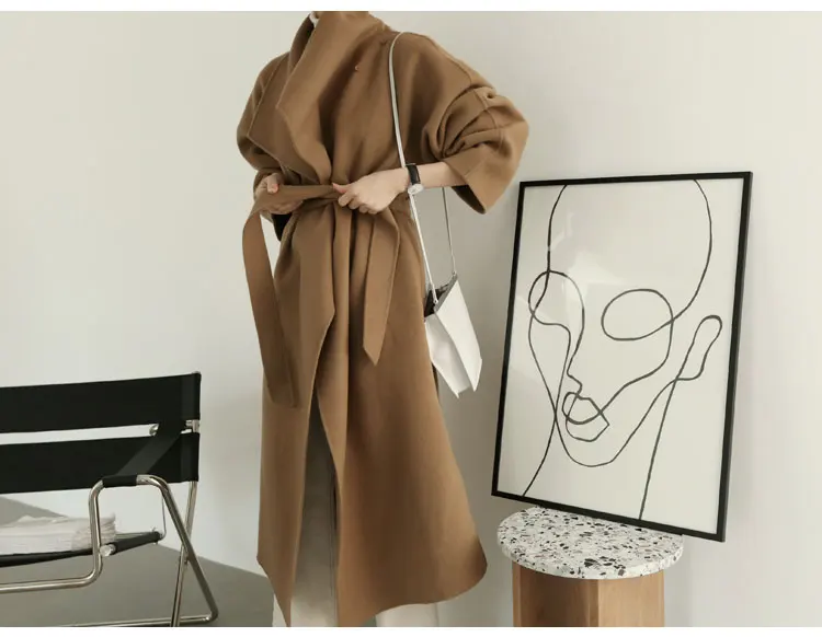 SuperAen зима Новая модная женская шерстяная куртка Корейская стиль Дикие повседневные женские шерстяные пальто однотонная женская одежда
