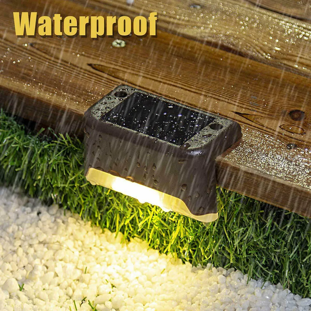 10Pcs Solar Powered LED Deck Lights Outdoor Path Garden Stairs Step Fence Lamp@LS