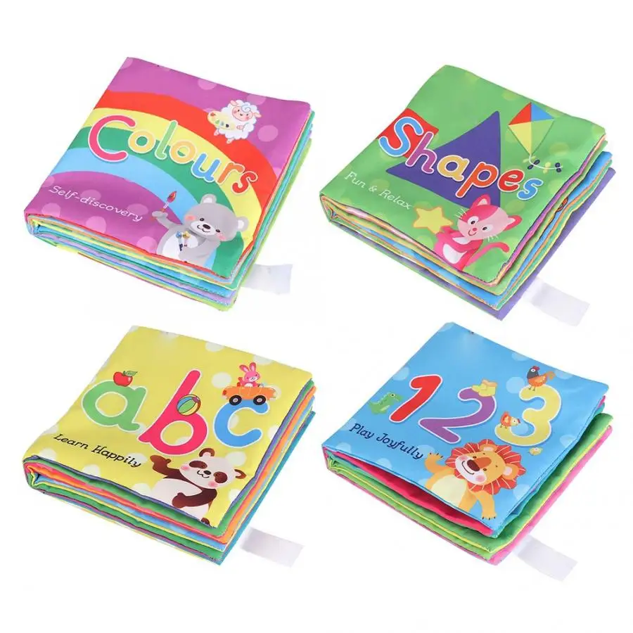 

4 Style Baby Toys Soft Cloth Books Rustle Sound Infant Educational Stroller Rattle Toy Newborn Crib Bed Baby Toys 0-36 Months