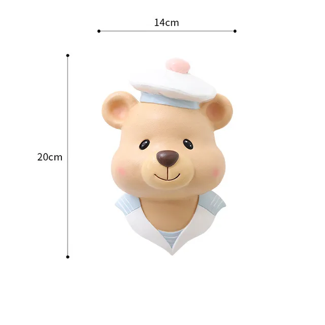 Lovely Children's Room Animal Head Wall Decoration For Home And Living Room Pendant Kids Room Girl Bedroom Soft Install Decor 2