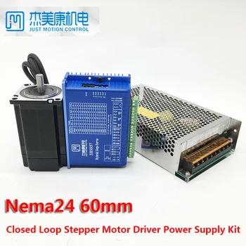 

JMC Nema24 60mm 3Nm / 3.5NM Closed Loop Stepper Motor Driver Power Supply Kit Hybird Encoder Easy Servo DC24-60V 2000RPM