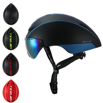 

Integrally Molded Cycling Helmet with Magnetic Goggles Road Mountain Bike Helmets Men Women Bicycle Racing Sports Helmet TT Lens