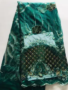 

French lace fabric 5yds/pce dhl velvet gold thread stones net fabrics women gorgeous luxury lagos party event asoebi dress 2020