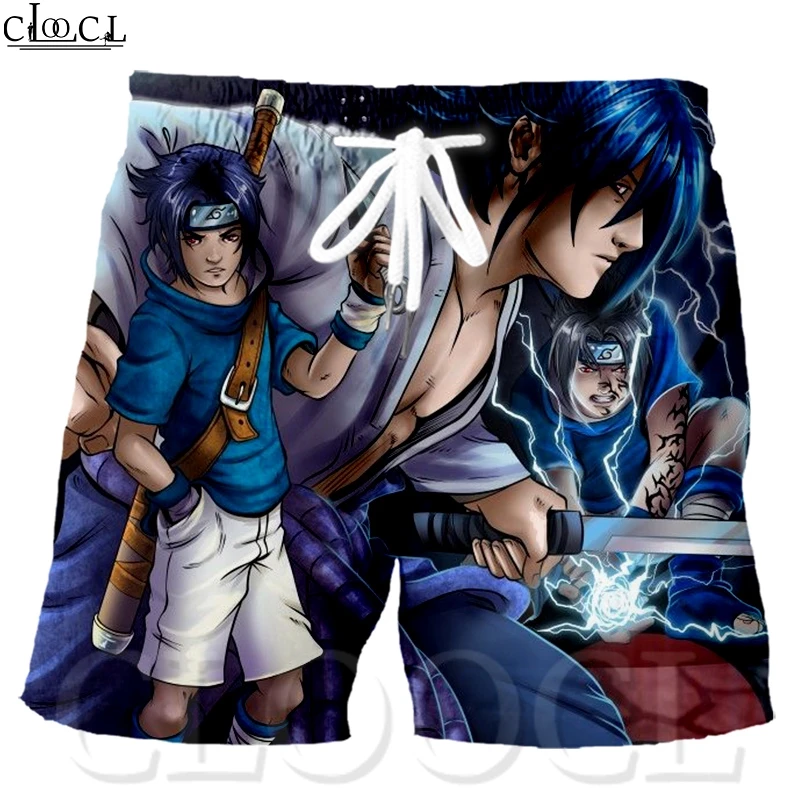 Шорты CLOOCL NARUTO HOKAGE Uchiha Sasuke мужские с узором из японского аниме свободные