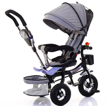 

Children's Tricycle Three Wheel Bicycle Rotatable Seat Easy Folding Carts Lightweight Stroller Push Trolley Kids Bike