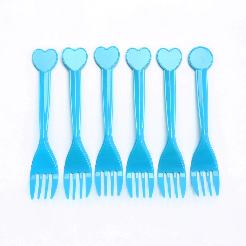 Fork 6 pcs Ледяная Принцесса Анна Эльза принадлежности для дня рождения одноразовая посуда бумажные тарелки салфетки воздушные шары для девочек вечерние украшения для мероприятий - Цвет: Fork 6 pcs