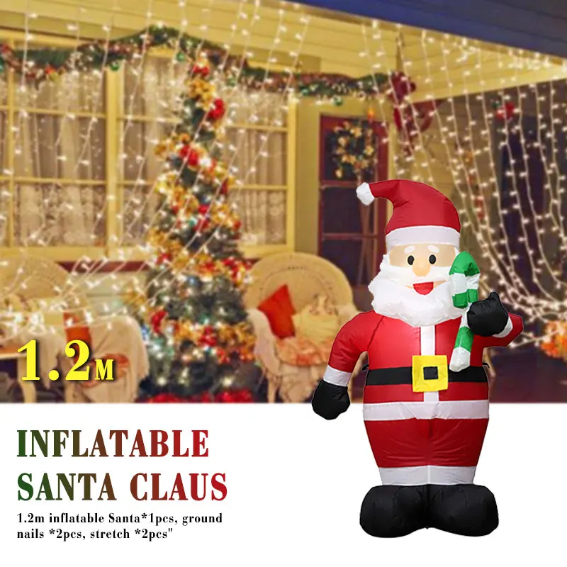 

2019 Airblown Santa Claus Christmas Supper Market Toy Yard Garden Inflatable Statue 120cm Cute Inflatables Santa Claus