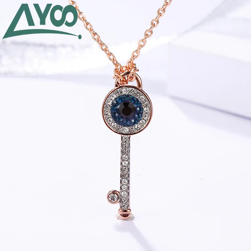 AYOO High Quality SWA 1:1 Mystery Element Keychain Necklace Women Luxury Jewelry Gift