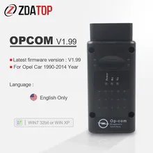 Op com para opel ano até 2014 opcom v1.99 ferramenta de diagnóstico OP-COM v1.99 bus interface com pic18f458 língua inglesa