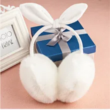 Новинка, имитация кроличьей шерсти, осенние и зимние теплые наушники, женские наушники с бантом, Ушная посылка AU0056