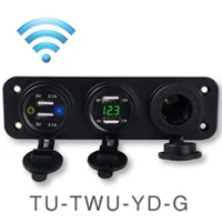 Панель 12 в USB адаптер для автомобильного прикуривателя Автомобильное зарядное устройство светодиодный вольтметр инвертор 12 в 5 В для USB Разъем Автомобильный USB разъем адаптер - Название цвета: TWU-TU-YD(DW)-G