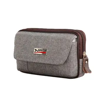 

Fashion New Men Casual Waist Bag Canvas Belt Hanging Case Carry Phone Wallet