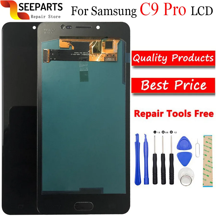6," тест хороший для SAMSUNG GALAXY C9 Pro lcd C9000 дисплей кодирующий преобразователь сенсорного экрана в сборе Замена для SAMSUNG C9 Pro lcd