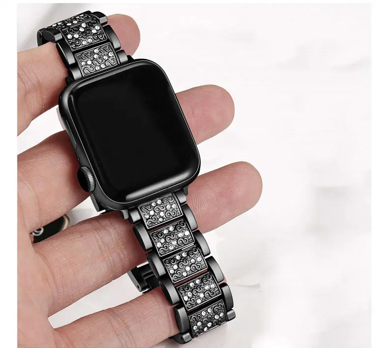 Ремешок для часов Apple watch iwatch band 38 мм 40 мм 42 мм 44 мм correa рифленая нержавеющая сталь браслет для Apple Watch 4 3 2 1