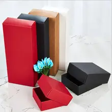 10 шт. Пустая Картонная Коробка коробки Универсальная крышка упаковочная коробка индивидуальная Подарочная коробка черный белый Красная Крафт-бумага коробка