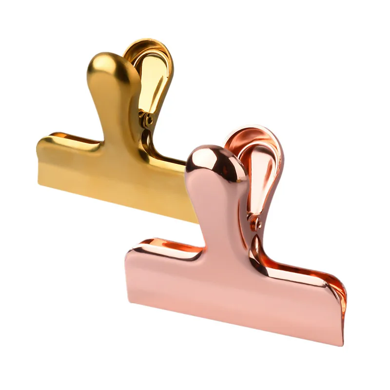 Clip De Metal De Oro Rosa De 75/26/170/caja, Clips De Carpeta De Cabeza Grande, Suministros De