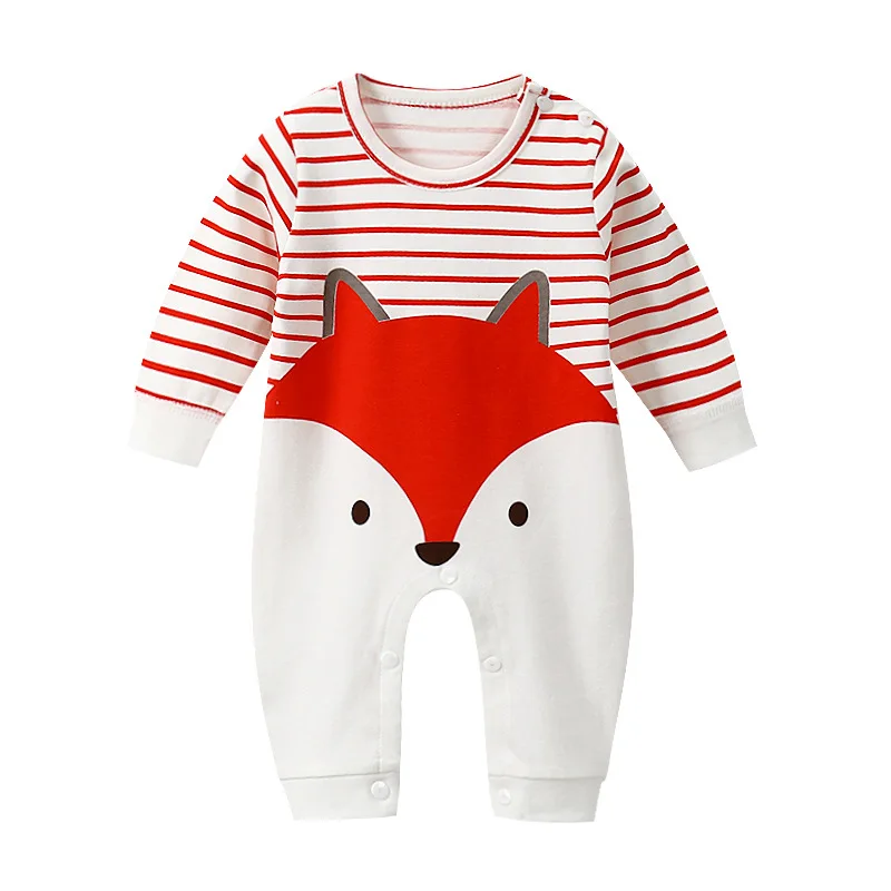 Комбинезон для новорожденных; хлопковая одежда с длинными рукавами для малышей; комбинезон с героями мультфильмов; ropa bebe; Одежда для новорожденных мальчиков и девочек 3, 6, 9, 12, 18 месяцев - Цвет: red fox